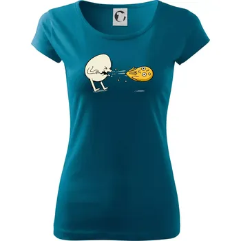 Dámské oblečení Vajíčko kejch - Dámské triko Pure - S ( Petrolejová )