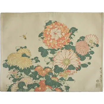 prostírání Prostírání na stůl Chryzantémy a včela Katsushika Hokusai