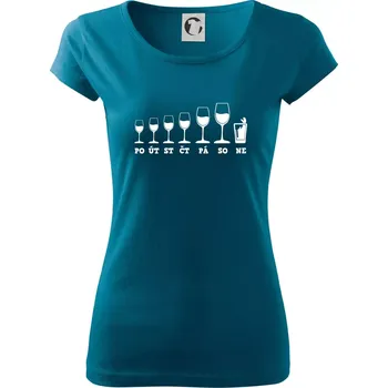 Dámské oblečení Evoluce víno celý týden - Dámské triko Pure - M ( Petrolejová )