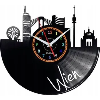 Hodiny VÍDEŇSKÉ NÁSTĚNNÉ HODINY DEKORATIVNÍ MODERNÍ VINYLOVÁ DESKA VINYL E