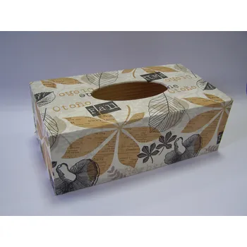 Krabice na papírové kapesníky - Hnědé listy