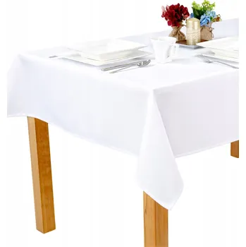 ubrus Obrus 140x140 cm Bílý Odolný proti skvrnám Hladký - O1 Simon 2000