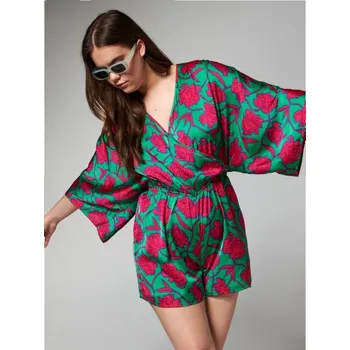 Dámská móda Sinsay - Vzorovaný overal - zelená - 6899J-77X - 6899J-77X-XXS