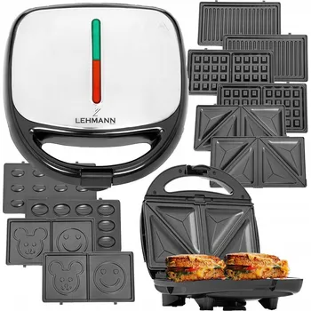 Toustovač Sendvičovač Lehmann 5v1 černý 800 W