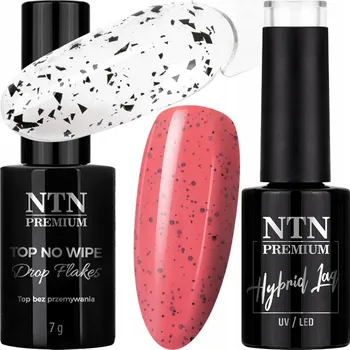 Lak na nehty Hybridní lak NTN 5g Č. 187 + Top Flakes NTN 7g Efekt křepelčích vajíček