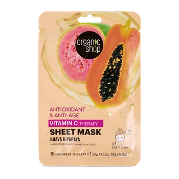 Organic Shop Plátýnková maska vitamínová Guava+papaya 1 ks
