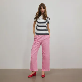 Dámské kalhoty Reserved - Kalhoty s ozdobným volánem - růžová - 761II-30X - 761II-30X-S