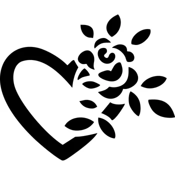 Samolepící dekorace Samolepka na stěnu růže a srdce 1 15x12cm