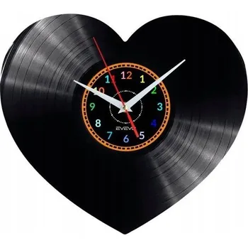 Hodiny VALENTÝNSKÉ HODINY HEARTBEAT NÁSTĚNNÉ DEKORATIVNÍ MODERNÍ VINYLOVÁ DESKA