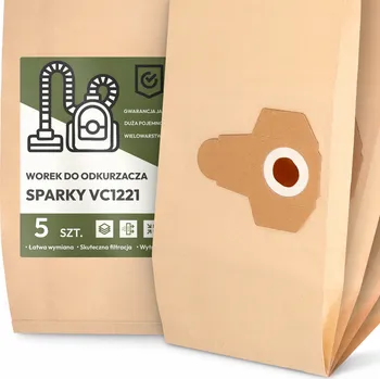 Sáček do vysavače 5x SÁČEK do VYSAVAČE Sparky VC1221 PAPÍROVÝ 2-vrstvý Velký SÁČKY 2A