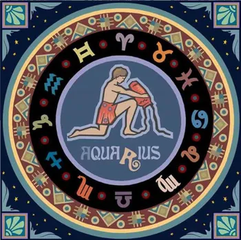 Obraz 065759 DIAMANTOVÁ VÝŠIVKA MANDALA 7D ZNAMENÍ ZVĚROKRUHU VODNÁŘ