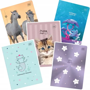 Sešit A5 linkovaný 16 listů Interdruk mix 5 ks