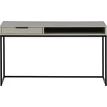 WOOOD Šedobéžový dřevěný pracovní stůl Nore 130 x 58 cm