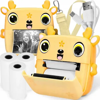 TISKÁRNA 3.0 PRO ZLATÝ JELEN MINI FOTOAPARÁT TERMÁLNÍ TISKÁRNA 3 ROLE DÁREK