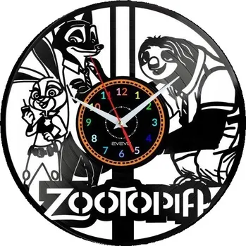 Hodiny ZOOTOPIA NÁSTĚNNÉ HODINY DEKORATIVNÍ MODERNÍ VINYLOVÁ DESKA VINYL JAKO DÁREK
