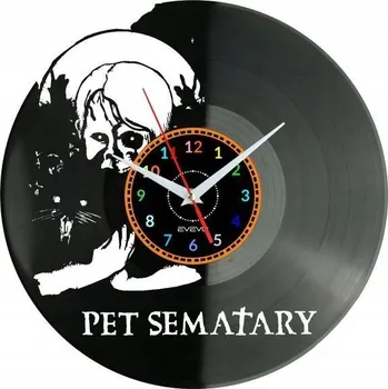 Hodiny PET SEMATARY NÁSTĚNNÉ HODINY DEKORATIVNÍ MODERNÍ VINYLOVÁ DESKA VINYL NA P