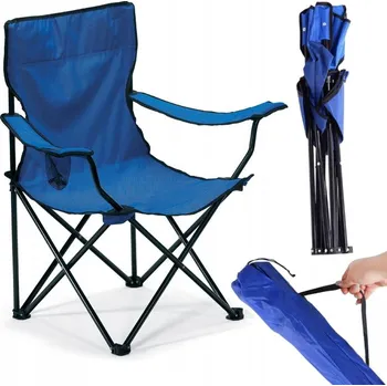kempingová židle Rybářská židle Domarex modrá skládací s obalem 150 kg