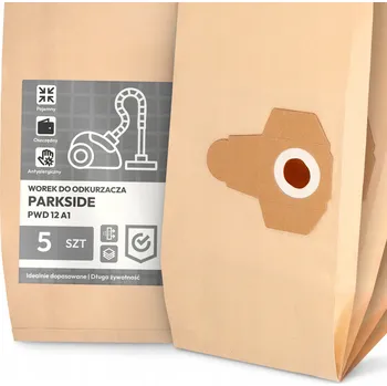 Sáček do vysavače 5x SÁČEK do VYSAVAČE Parkside PWD 12 A1 PAPÍROVÝ 2-vrstvý Velký SÁČKY 2A