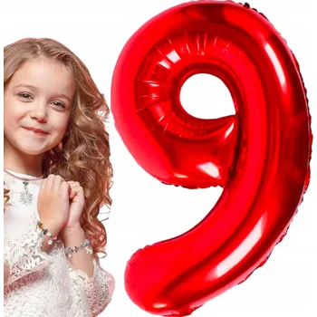 Balónek FÓLIOVÝ BALÓNEK ČÍSLICE 9 ČERVENÝ NAROZENINY 100cm