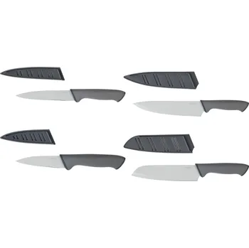 Kuchyňský nůž SILVERCREST® Sada kuchyňských nožů, 4dílná (Sada 4 kusů v šedé barvě)