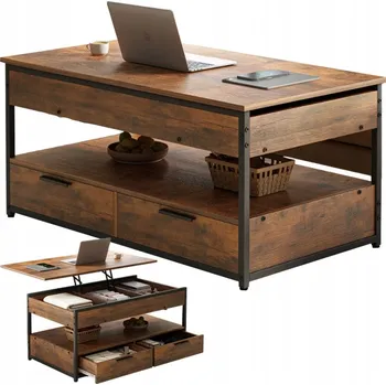 Konferenční stolek Konferenční stolek Rebiko obdélníkový 100 x 48 x 50 cm černý, odstíny hnědé