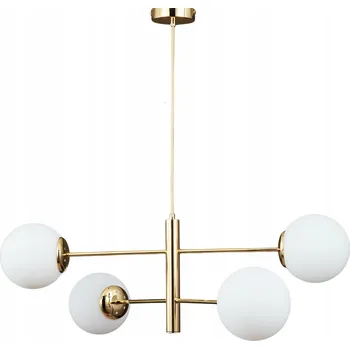 ZÁVĚSNÁ LAMPA STROPNÍ LUSTR KOULE zlatá MODERNÍ LED mléčná