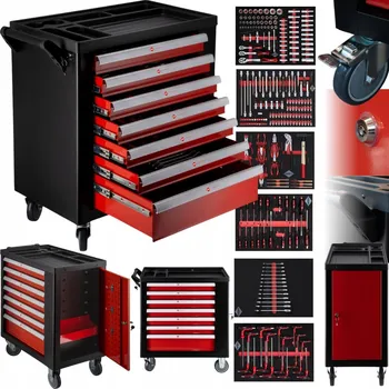 Kompaktní vozík na nářadí s 250 díly, 7 zásuvek Airpress