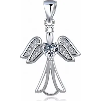 Přívěsek Stříbrný přívěšek andílek s čirými zirkony STRZ1208F