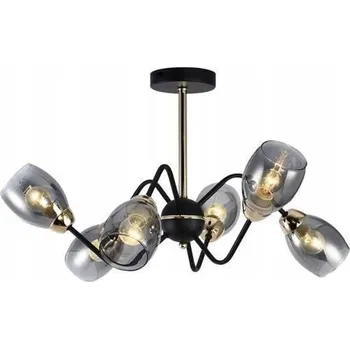 Kulatý Stropní Svítidlo Lampex 38 x 65 cm černá, zlatá, žlutá