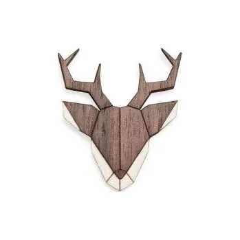 Brož Dřevěná brož Deer Brooch s praktickým zapínáním a možností výměny či vrácení do 30 dnů zdarma - BR8