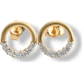 Náušnice Leru Zlaté náušnice kulaté se zirkony 0,96g