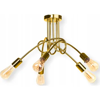 MODERNÍ LUSTR STROPNÍ SVÍTIDLO ZLATÝ EDISON LED 5xE27