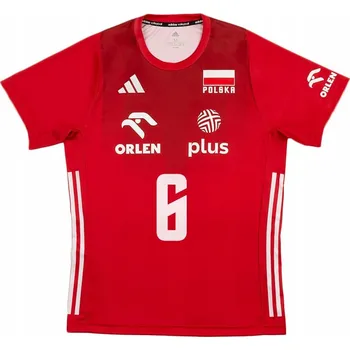 Pánské tričko Pánské tričko adidas Polsko zápasové červené Švestka L