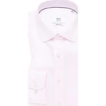 Pánská košile Košile Eterna Modern Fit Uni Twill růžová velikost: 45, délka rukávu: dlouhý rukáv