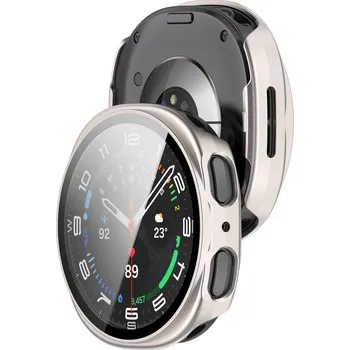 Pouzdro na mobilní telefon Pouzdro s vestavěným sklem Bizon pro Samsung Galaxy Watch 8 44 mm, pouzdro