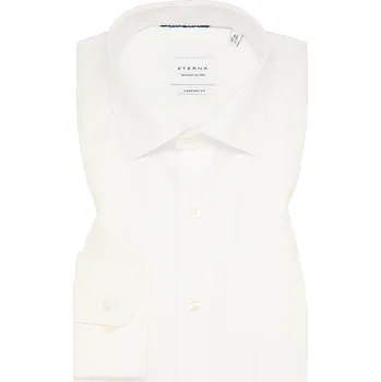 Pánská košile Košile Eterna Comfort Fit Twill neprůhledná smetanová velikost: 48, délka rukávu: dlouhý rukáv