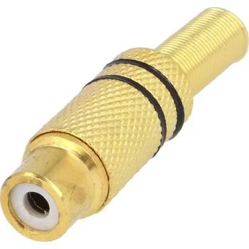 Elektrická zásuvka Konektor CINCH zásuvka zlacený černý