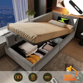 Pohovka Pohovka 90x200 šedá s hydraulickým úložným prostorem