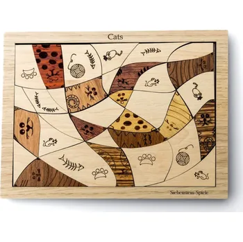 Hlavolam Kočky – dřevěný hlavolam se zvířaty