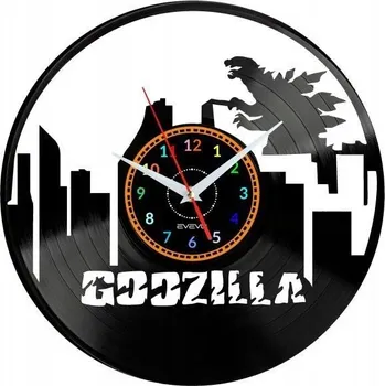 Hodiny GODZILLA NÁSTĚNNÉ HODINY DEKORATIVNÍ MODERNÍ VINYLOVÁ DESKA JAKO DÁREK