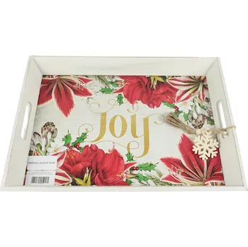 Bytová dekorace Vánoční dřevěný podnos CHRISTMAS - více variant Varianta: Joy