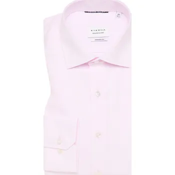 Pánská košile Košile Eterna Modern Fit Twill neprůhledná růžová velikost: 42, délka rukávu: dlouhý rukáv