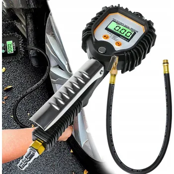 Autoelektronika Digitální měřič tlaku v pneumatikách 0-18 barů s pistolí pro huštění pneumatik