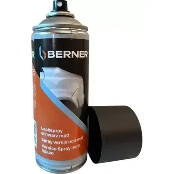 barva a nátěr na dřevo Berner Lakovací sprej – černý mat (400 ml)