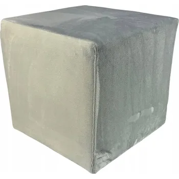 Taburet Taburet čtvercový velvet minky, barva světle šedá