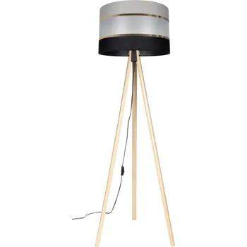 Lampička Stojací lampa CORAL 1xE27/60W/230V béžová/černá/šedá/zlatá