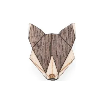 Šperk Dřevěná brož Wolf Brooch s praktickým zapínáním a možností výměny či vrácení do 30 dnů zdarma - BR4