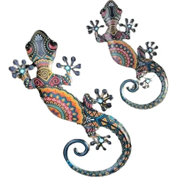 Obraz Tmavé kovové ještěrky s motivem mandaly