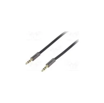 Audio kabel Kabel zlacený Jack 3,5mm 3pin vidlice,z obou stran 1m černá