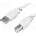 Kabel USB 2.0 USB A vidlice, USB B vidlice niklovaný 5m šedá
